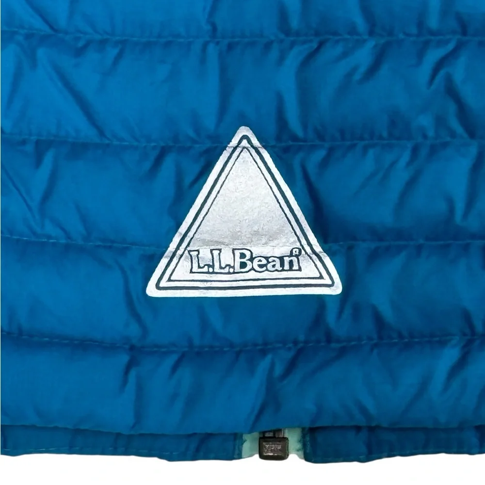 LL Bean Double Up Outer Wear Down Downtek 650 Blue Unisex Puffer Jacket 10-12